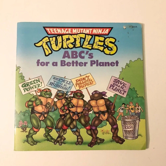 Vintage 1991 TMNT Teenage Mutant Ninja  Turtles ABCs For a Better Planet Book - Picture 1 of 16